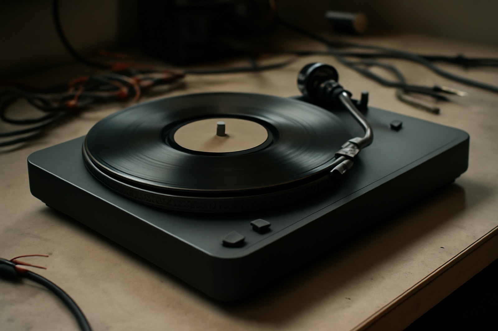 Generated stand-in image for Digital Record Player. Not a photograph of the real build.